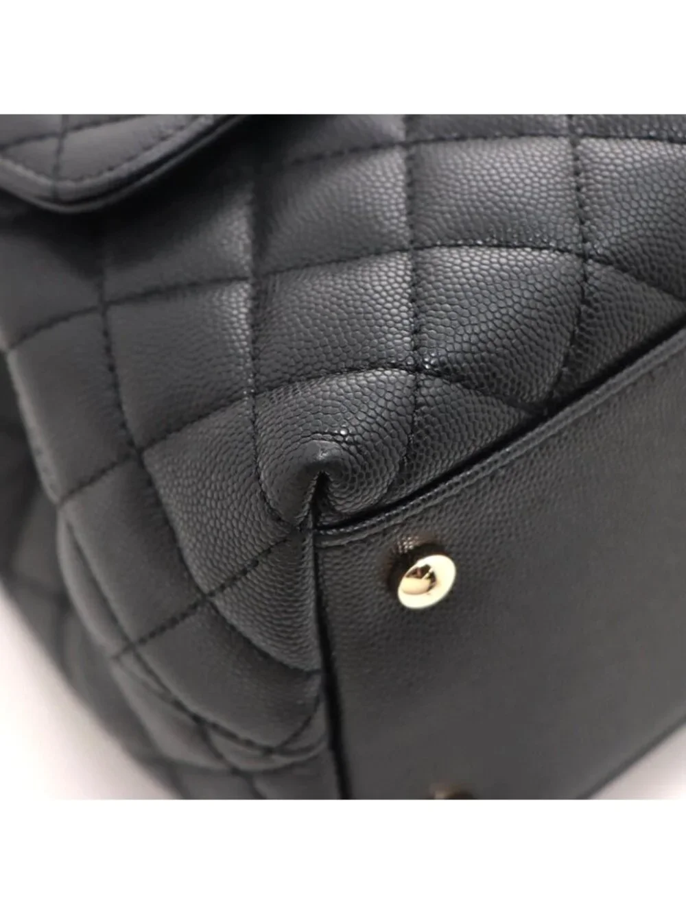 Chanel Coco Handle 29 Black Gold Caviar 2-Way Shoulder Bag